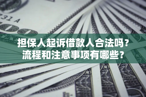 武汉担保人起诉借款人合法吗？流程和注意事项有哪些？