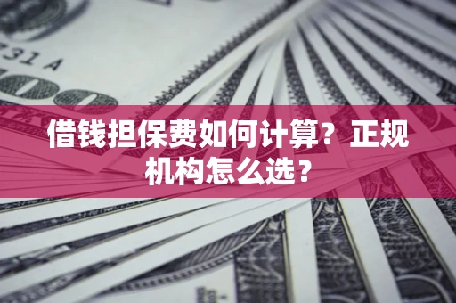 武汉借钱担保费如何计算？正规机构怎么选？