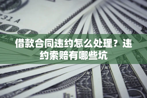 武汉借款合同违约怎么处理？违约索赔有哪些坑