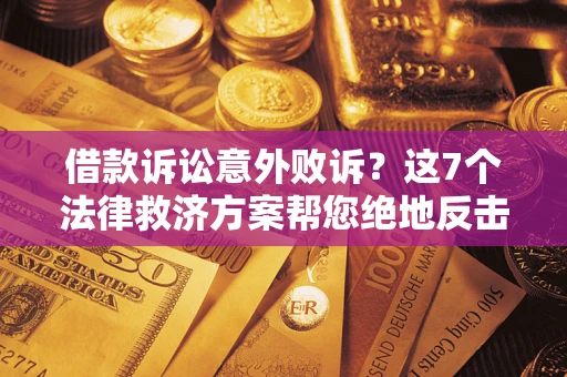 武汉借款诉讼意外败诉？这7个法律救济方案帮您绝地反击！