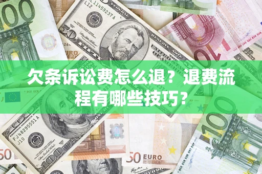 武汉欠条诉讼费怎么退？退费流程有哪些技巧？
