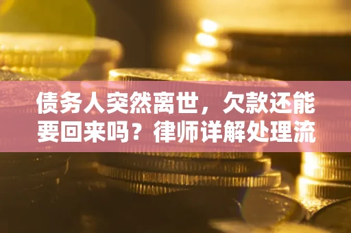 武汉债务人突然离世，欠款还能要回来吗？律师详解处理流程